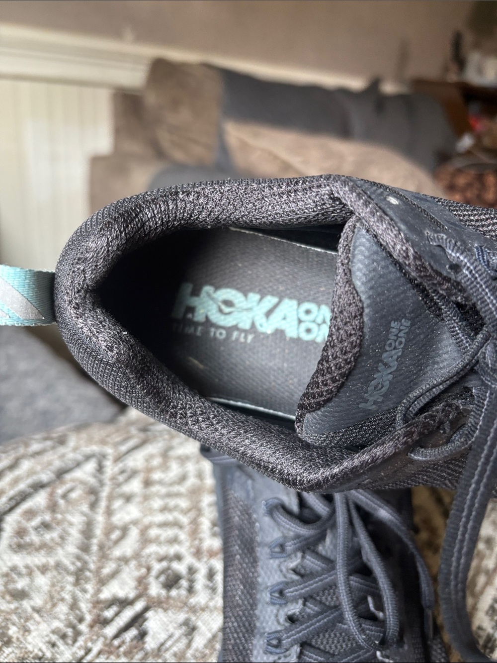 Hoka Challenger ATR 5 Gore‑Tex Women's Trail Shoe - Black with Teal Pull Tab - Picture 3 of 8
